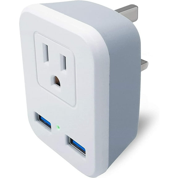 UK Power Adapter Travel Plug Converter, AC Outlet Dual USB Port Universal Wall Charger (Type G) for US to British Dubai Malaysia Hong Kong and More [Safety Protection]