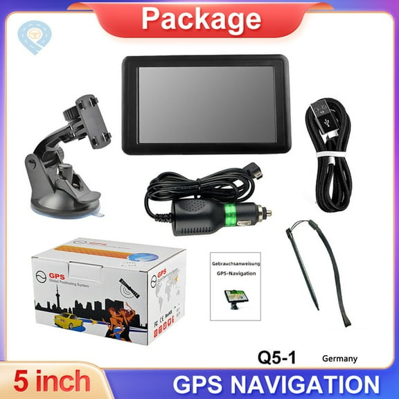UK Sat Nav 5 Inch Car GPS Navigation Device 8GB 128MB High Definition TFT Screen FM Transmitter MP3 MP4 MP4 MP3 WMA Map Storage Expands to 32GB for Truck Car Route Planning