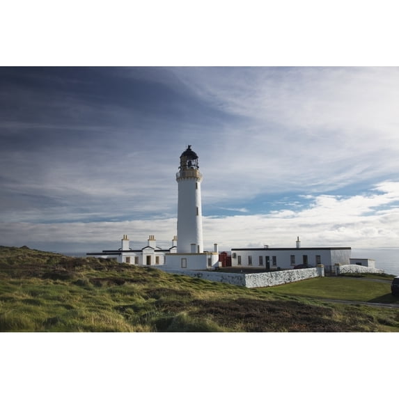 UK, Scotland, Dumfries and Galloway, White lighthouse on coast Poster Print (19 x 12)