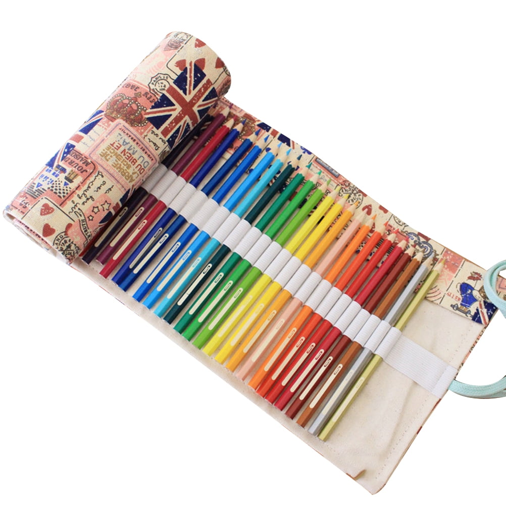 UK Style Pen Bag Rolling Pencil Holder Colored Organizer Chair Pockets