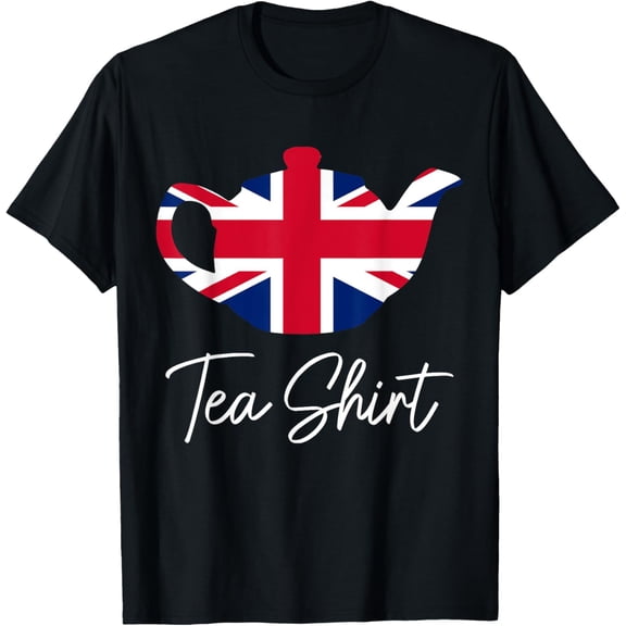 t-shirt UK Tea Pot Union Jack United Kingdom England Funny Tea T-Shirt mensblackwomenfunnyjourneyCrew Neck, Short Sleeve,printing