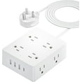 UK Travel Plug Adapter, Olcorife US to UK Ireland Type G Plug Adapter