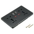thumbnail image 1 of UK US Socket Double Multi Switched Power Outlet Black 250V 13A 146mmx88mm, 1 of 5