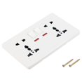 thumbnail image 1 of UK US Socket Double Multi Switched Power Outlet White 250V 13A 146mmx88mm, 1 of 5