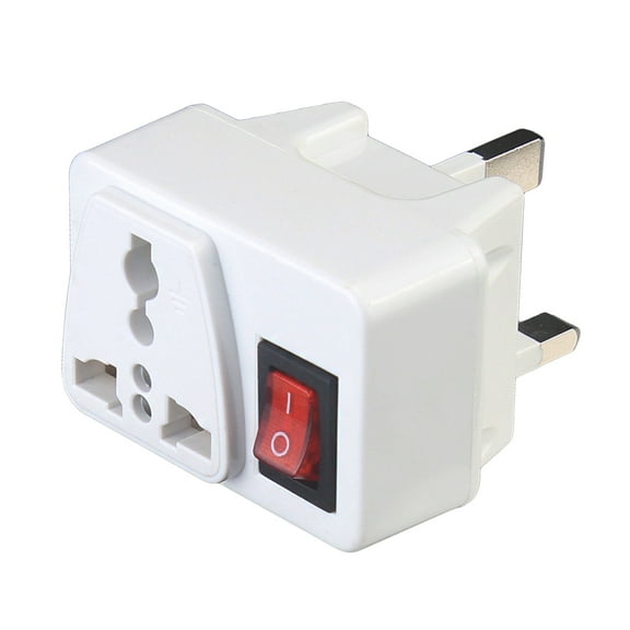 UK Universal Adapter Wall Socket Portable Extension Outlet Converter Plug Socket with On / Off Red Light Power Switch