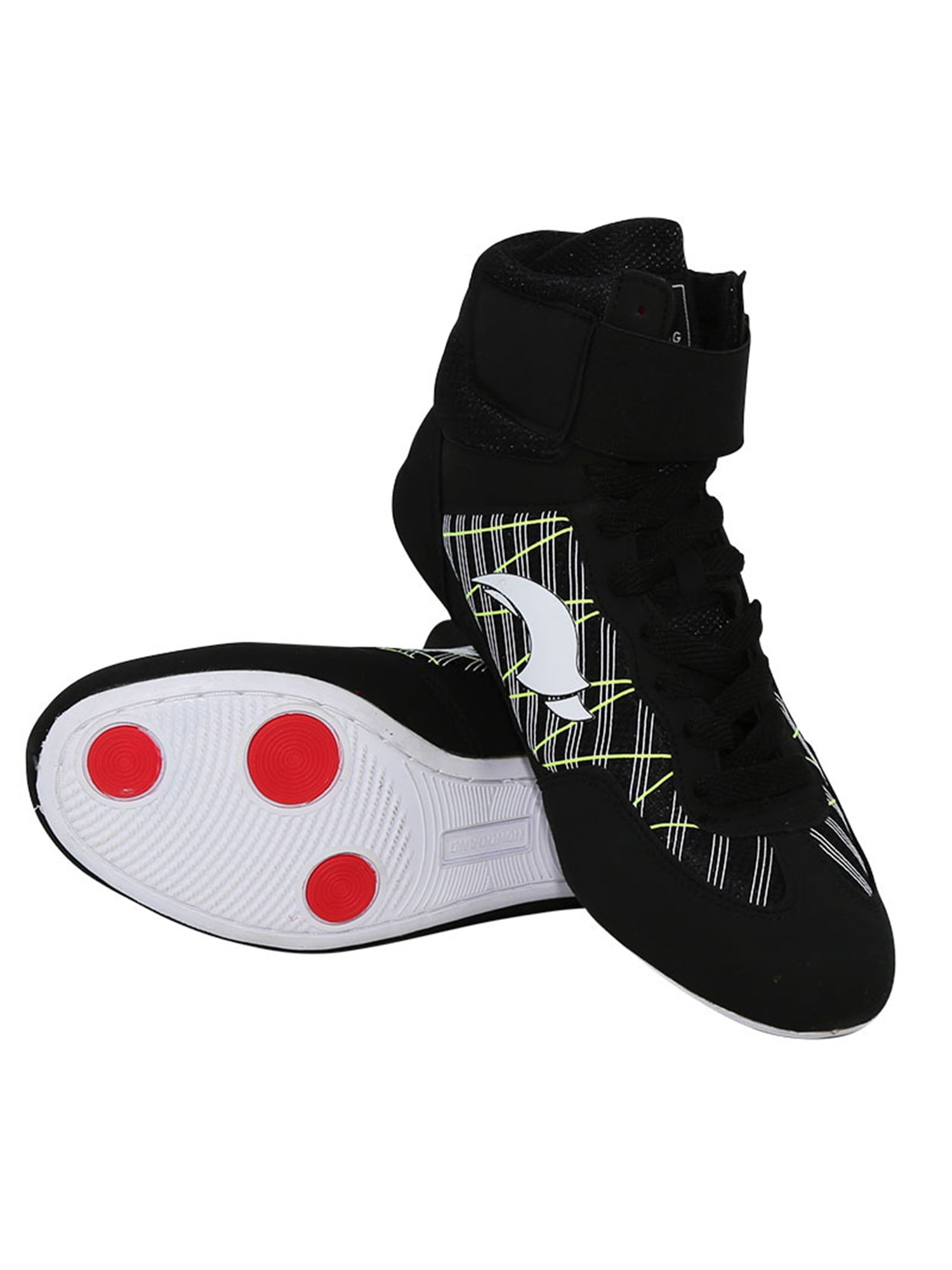 UKAP Boys Boxing Shoes Comfortable Breathable Lightweight High To Wide Wrestling Shoes Men Black