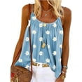thumbnail image 1 of UKAP Daisy Floral Print Cami Vest For Women Summer Holiday Sleeveless T-Shirt Spaghetti Strap Tank Top Vests Ladies Round Neck Strappy Casual Loose Cami Blouse Tee, 1 of 2