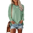 thumbnail image 1 of UKAP Fall Winter Basic Pullover Tops for Women Long Sleeve Crew Neck Tunic Blouse with Side Slits Casual Pocket Shirt, 1 of 4