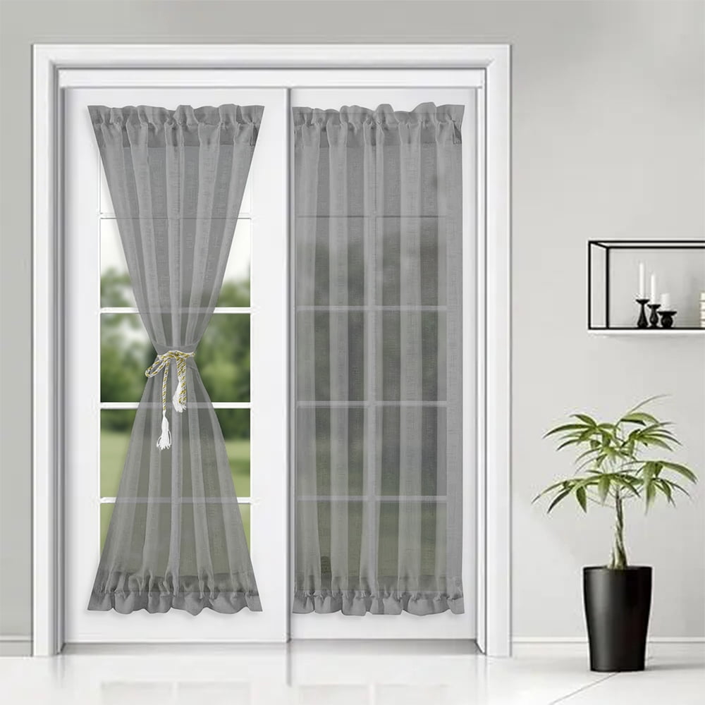 Vatge Front Door Curtains for Glass Window - Door Curtain Panel with  Tieback - Perfect Window Curtains for Living Room, 1 Panel with Tieback and