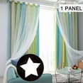 thumbnail image 1 of UKAP Green Gradient Grommet Room Darkening Curtain Panel Eyelet Blackout Window Curtain Thermal Insulated Window Drapes Hollow Out Star Curtain Valance For Kids Girl Bedroom-39" Width x 51" Length, 1 of 7