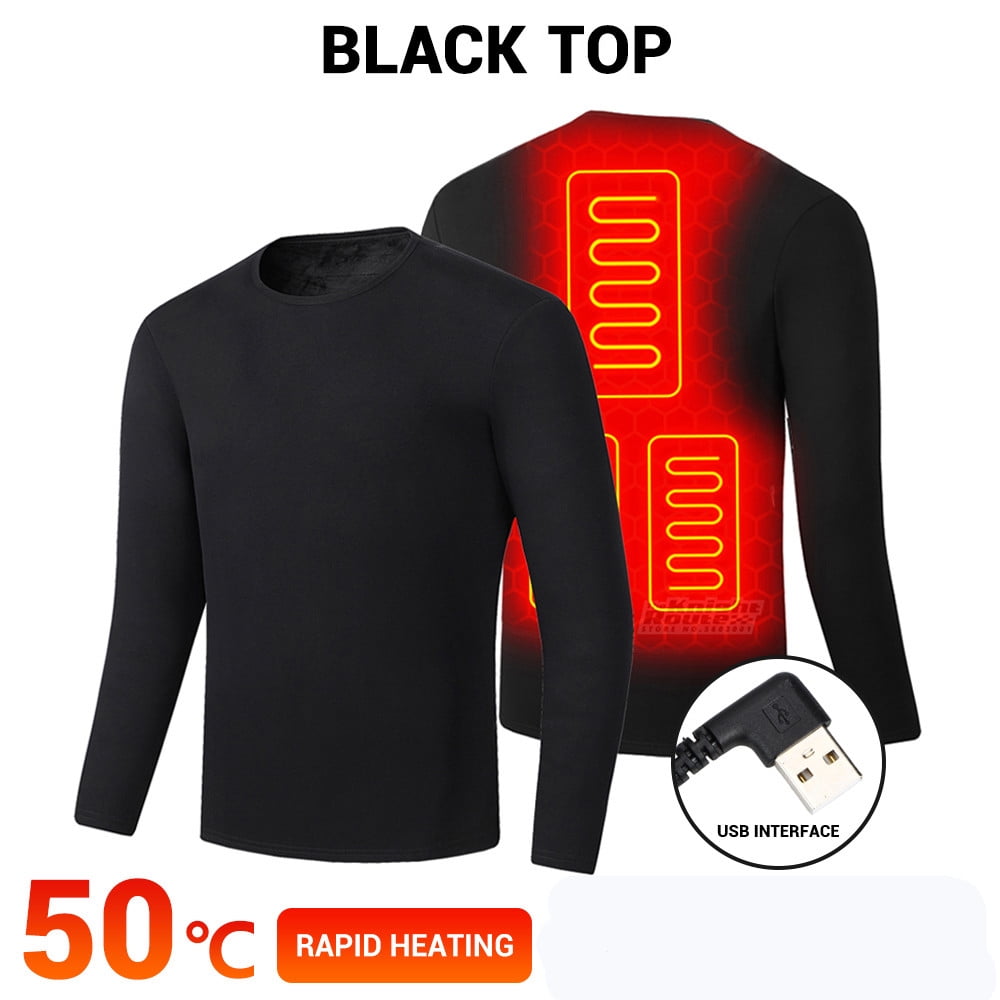 Sexy Dance Heated Underwear Shirt with Pants Washable USB Charging Electric  Thermal Heating Insulated Clothes with 3 Level Temperature Setting  Cold-Proof Underwear Men/Women Outdoor Winter Heating 