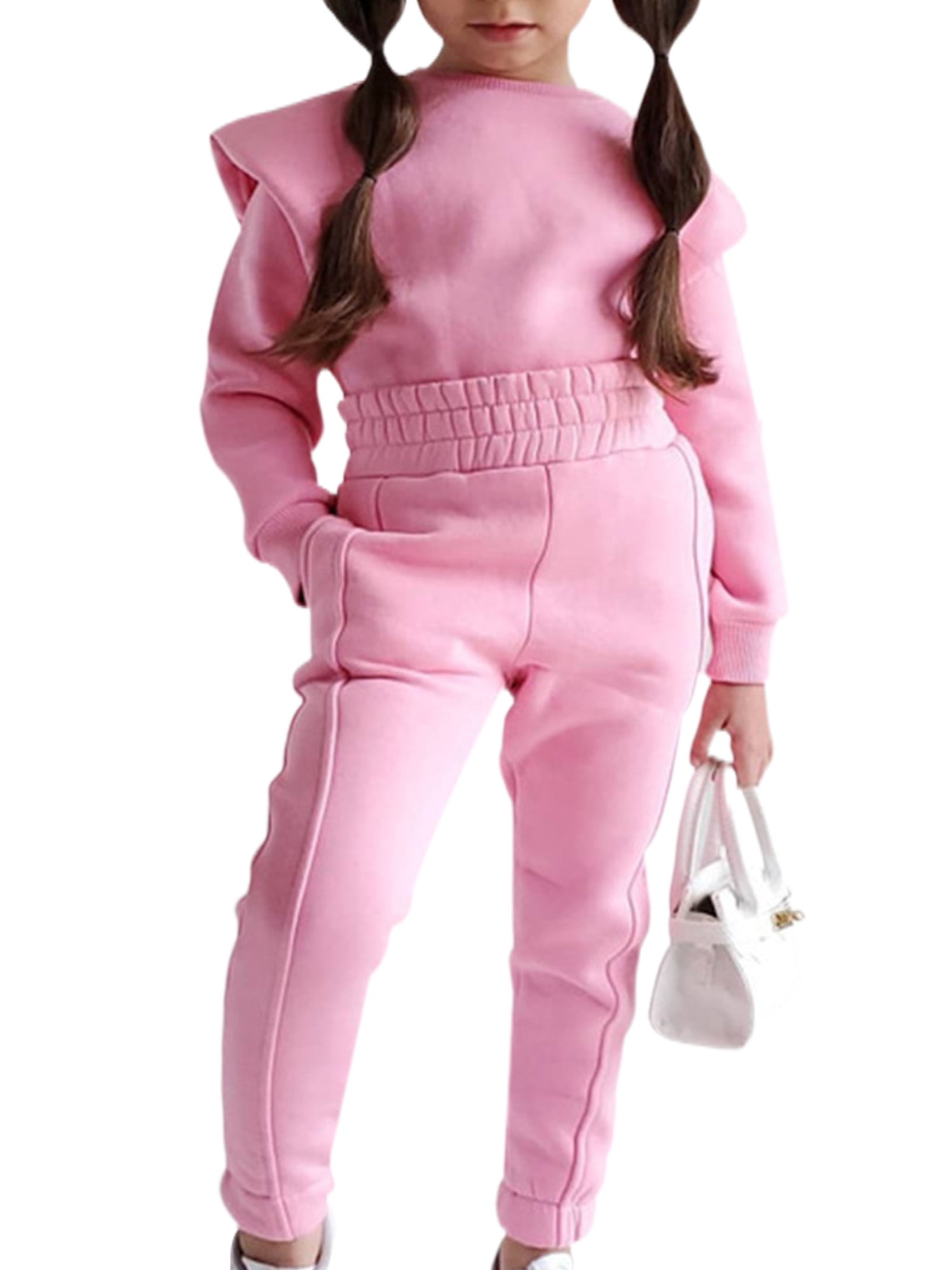 UKAP Kids Casual Long Sleeve 2 Pieces Outfit Girls Cute Sweatsuits