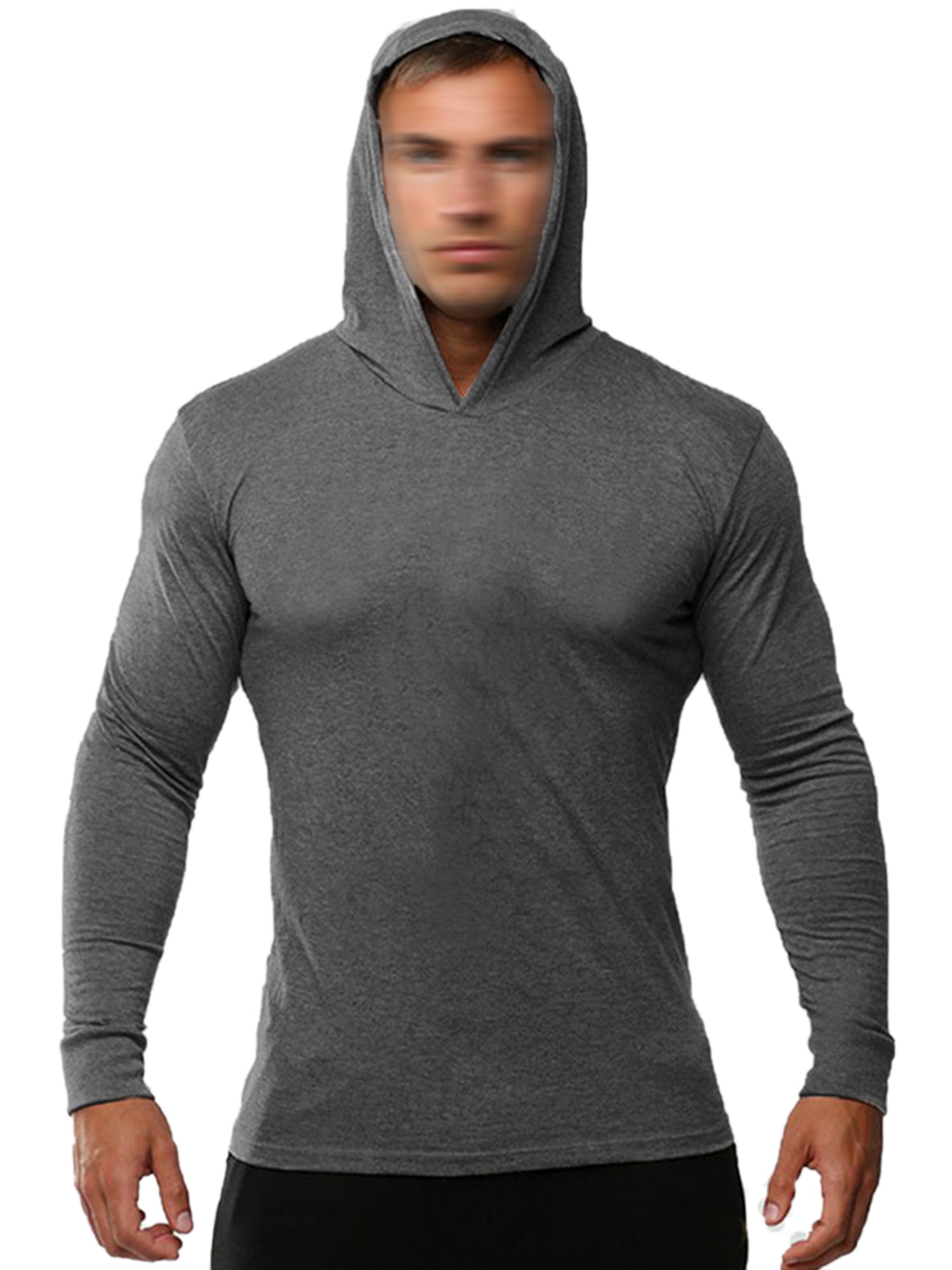 UKAP Men Sport Workout T Shirt Hoodie Pullover Muscle Cotton Gym Hooded ...