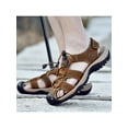 thumbnail image 1 of UKAP Men's Outdoor Closed Toe Hiking Leather Sandals Summer Camping Fisherman Shoes, 1 of 7