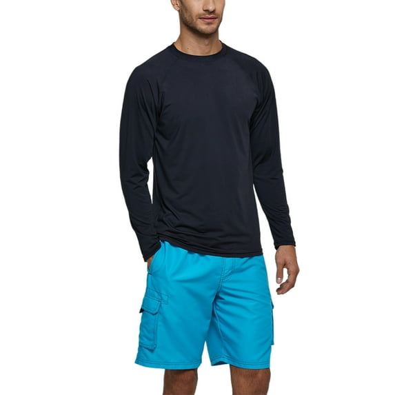 UKAP Men's Performance UPF 50+ UV/Sun Protection Surfing T-Shirt Long Sleeve Swim Top Swim Shorts Running Hiking Boys Swimsuit Swimwear Trunks Pants Boardshorts Beachwear Casual Bathing Suit
