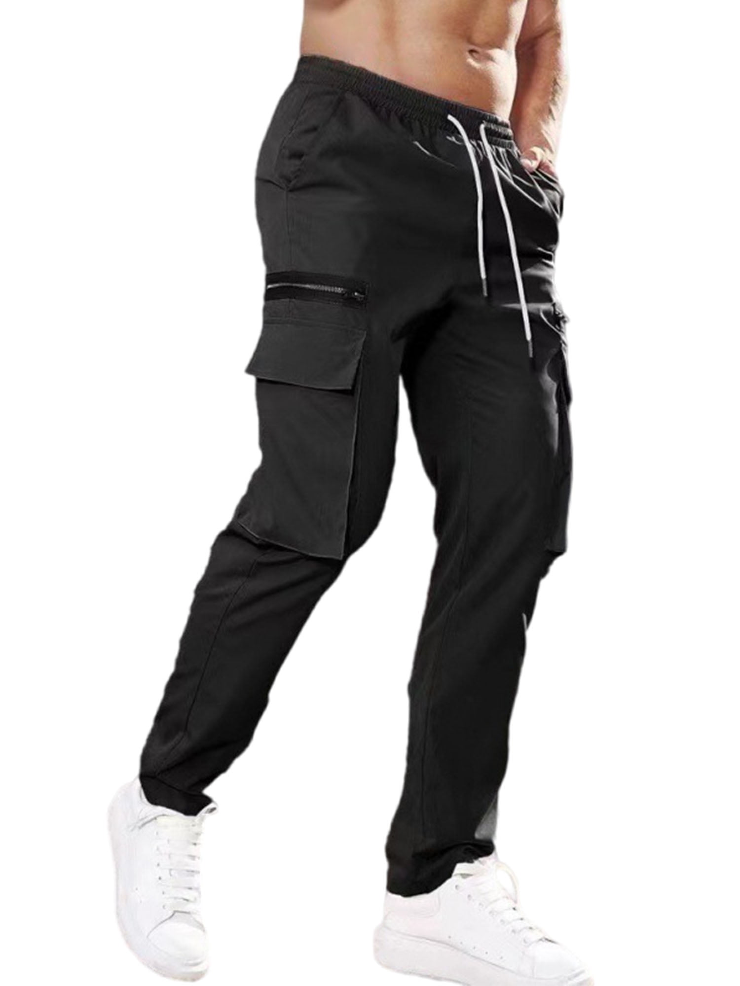 UKAP Men's Trousers Elastic Waist Pants Pocket Bottoms Lightweight ...