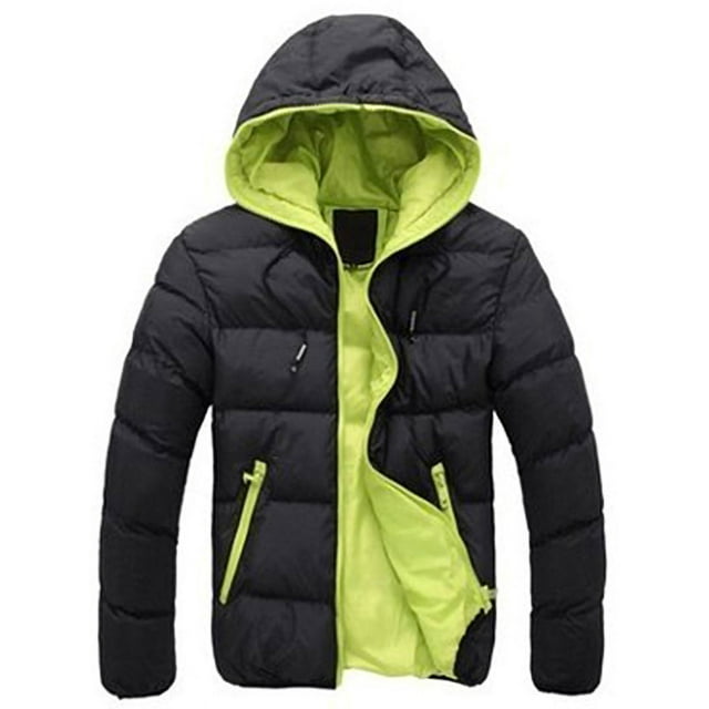 UKAP Men's Winter Windproof Drawstring Hooded Ski Bubble Jacket Warm Lightweight Mountain Snow Coat Windbreaker Raincoat up to Size 4XL