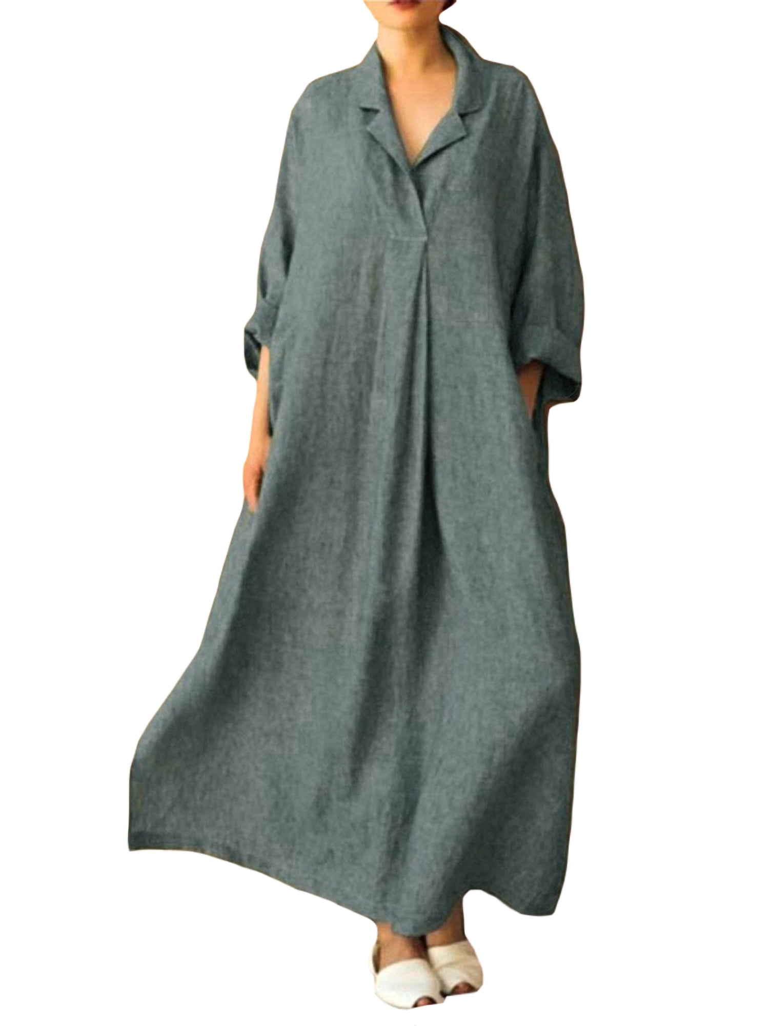 UKAP Solid Color T Shirt Dress for Women 34 Sleeve Nigeria