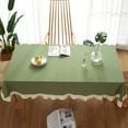 thumbnail image 1 of UKAP Tablecloth Home Decor Table Cloths Washable Rectangle Tablecloths Covers Round Oil-Proof Cotton Linen -proof Green 140 * 140 Cm, 1 of 4