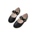 thumbnail image 1 of UKAP Toddler Girls Princess Shoes Wedding Shoes Leather Dress Shoes Mary Jane Shoes Lightweight Low Heels Nonslip Breathable Flower Decor Flats for Girls Black  11.5c, 1 of 9
