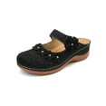 thumbnail image 1 of UKAP Wedge Sandals for Women Open Back Mules Shoes Summer Slip On Shoes Black Size 9, 1 of 2