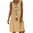 thumbnail image 1 of UKAP Women Casual Cotton Midi Dress Ladies Baggy Sundress Sleeveless Beach Vest Comfy Tank Dresses, 1 of 2