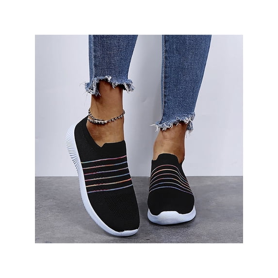 UKAP Women Lightweight Slip On Sneakers Trainers Flat Running Walking Sock Shoes