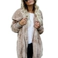 thumbnail image 1 of UKAP Women Oversize Fuzzy Jacket Blanket Sherpa Coat Open Front Hooded Cardigan Fluffy Fleece Outwear with Pockets for Lady, 1 of 2