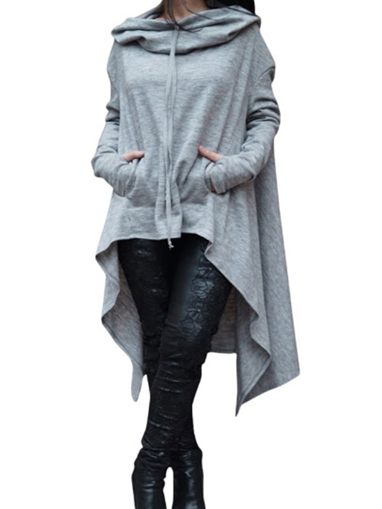 Hooded high low sweater cheap