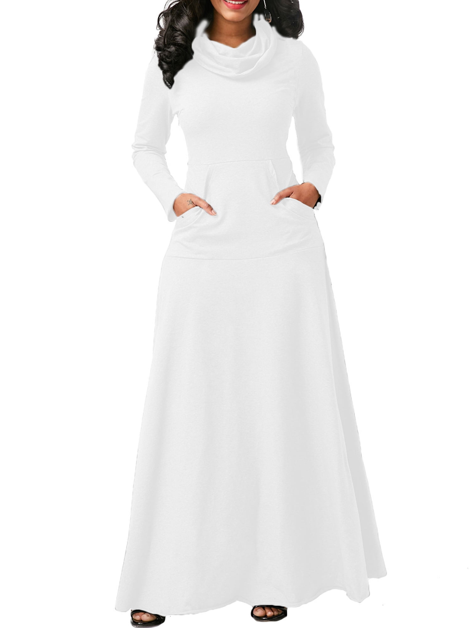 Long sleeve cowl hotsell neck maxi dress