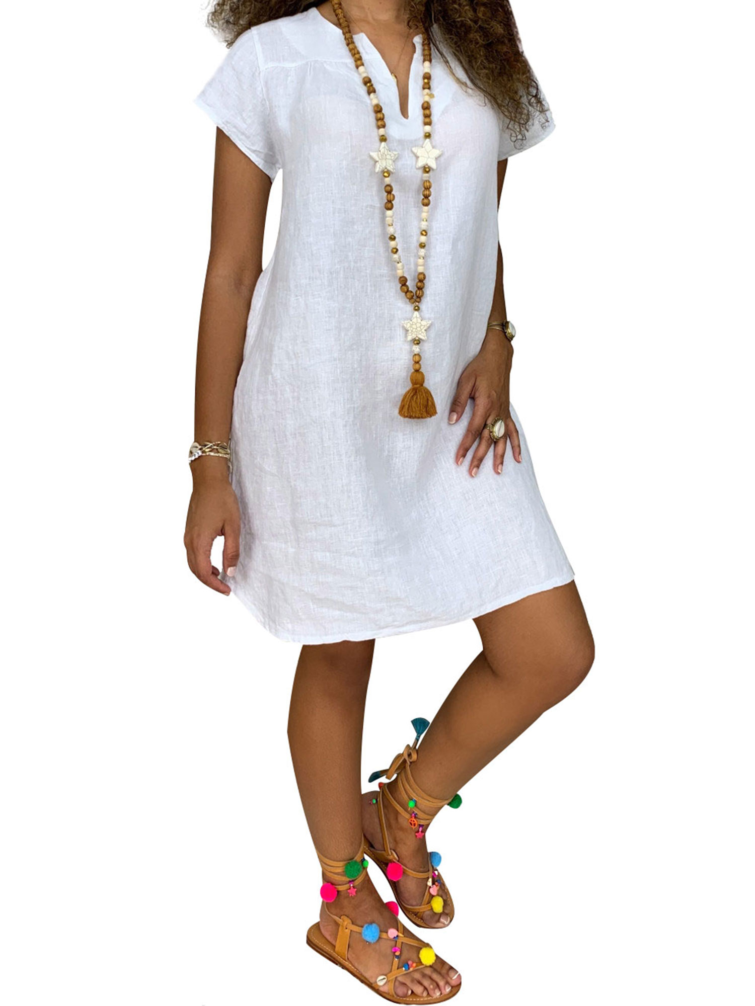 Women's Plus Size Long Sleeve Tunic Dress
