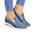 thumbnail image 1 of UKAP Women's Rhinestone Flat Shoes Slip On Casual Trainers Comfy Fashion Sneakers, 1 of 3