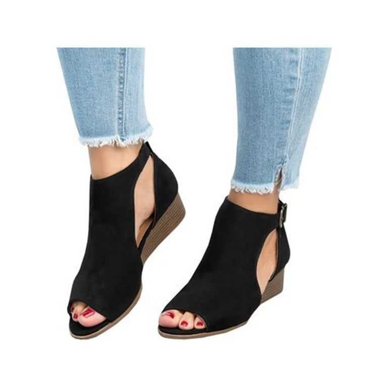 Black bootie sandals best sale