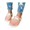 thumbnail image 1 of UKAP Women's Walking Classic Flat Loafers Ladies Work Comfort Slip On Canvans Flats Low Tube Shoes  Pink 7, 1 of 5