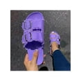 thumbnail image 1 of UKAP Womens Canvas Footbed Sandals Summer Beach Open Toe Slip On Flat Slides Shoes, 1 of 3