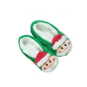 UKAP Womens CoZees Festive Reindeer Santa Christmas Gift Xmas Sherpa Slippers