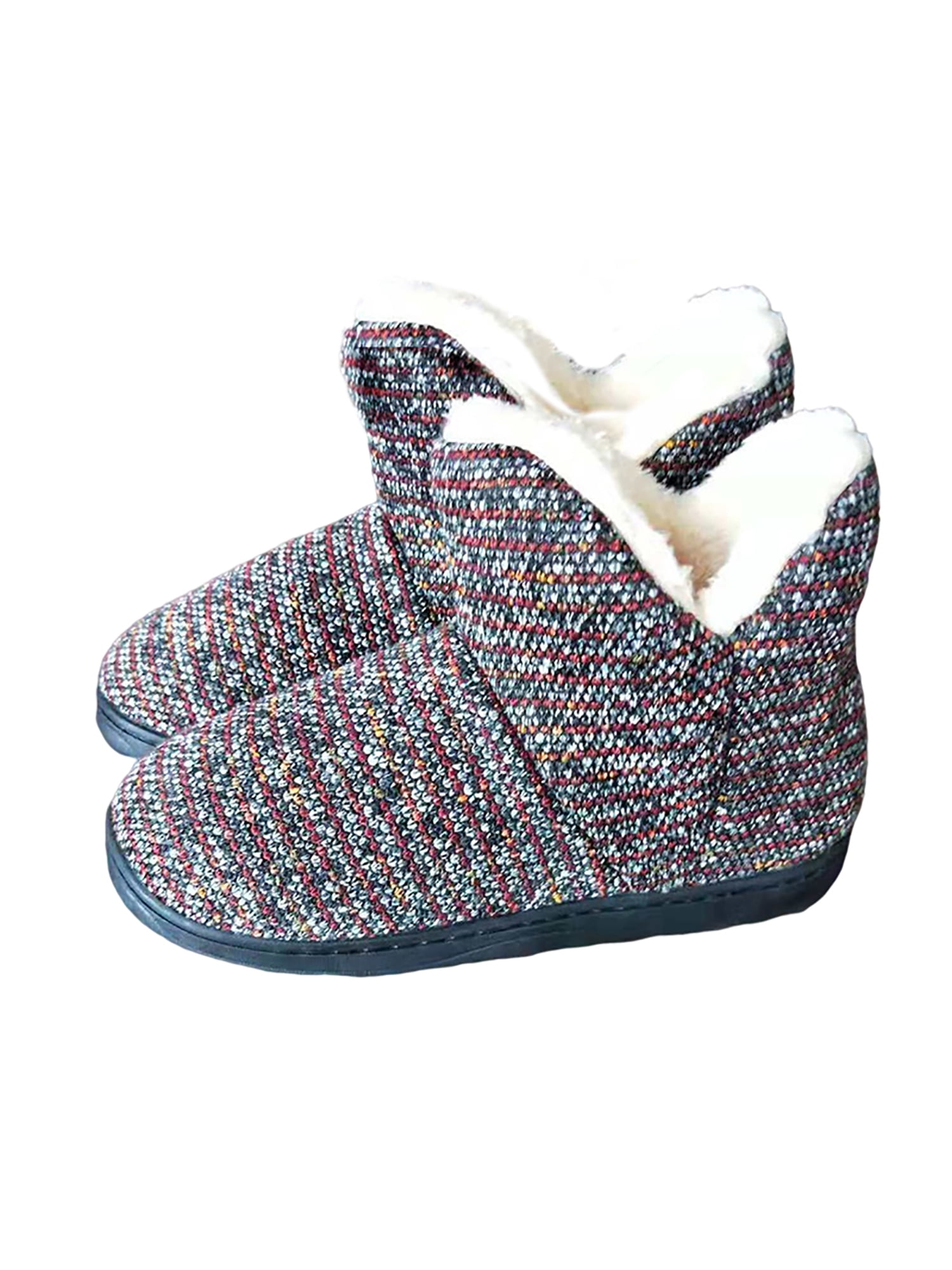 UKAP Womens Color Stitching Slippers Bootie Winter Warm Boots House ...