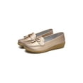 thumbnail image 1 of UKAP Womens Nurse Lightweight Slip On Flats Work Casual Moccasins Comfort Round Toe Loafers Gold 7.5, 1 of 8