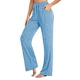 thumbnail image 1 of UKAP Womens Plus Size Pajamas Lounge Pants Bootleg Flare High Waisted Lounge Wear Workout Yoga Pirates Trousers Wide Leg Palazzo Pants, 1 of 2