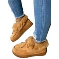 thumbnail image 1 of UKAP Womens Winter Warm Flat Shoes Plush Booties Slip On Ankle Boots, 1 of 2