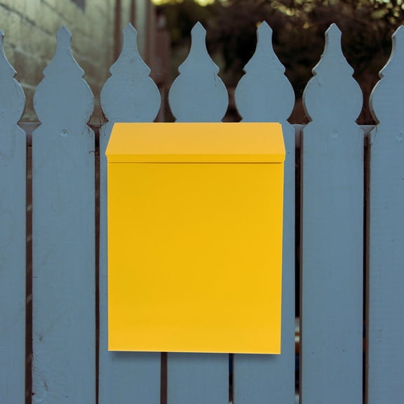 UKCOCO 1Pc Yellow Iron Mailbox Decorative European Style Letter Box Suggestion Box for Storage Use