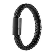 UKCOCO 22cm USB Type C Data Sync Cable Braided Wristband Style Charging Cable (Black)