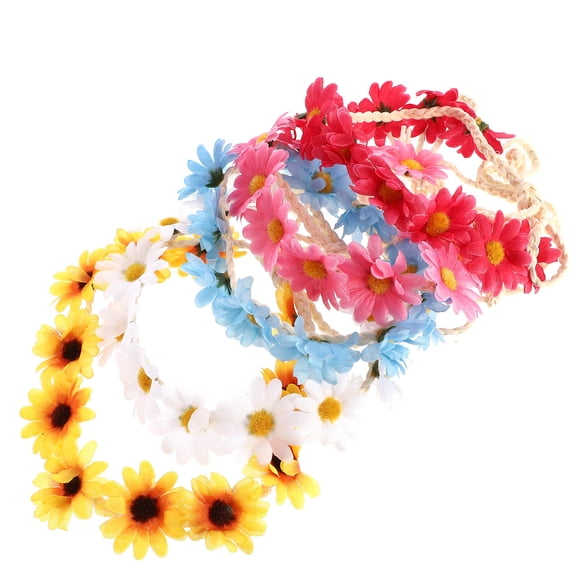 UKCOCO 5Pcs Flower Hair Hoop Fashion Hair Band for Wedding Decor Assorted Colors