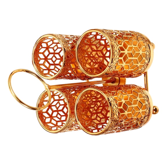 UKCOCO Golden Silverware Holder Metal Utensil Pot with Sturdy Construction