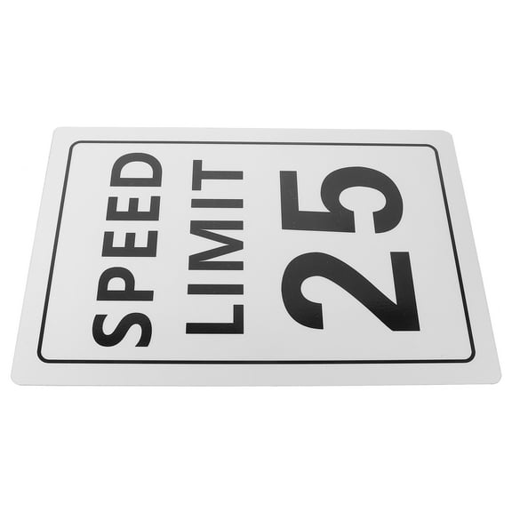 UKCOCO Driveway Speed Limit Sign Caution Road Sign White Metal Weatherproof Highway 1Pack