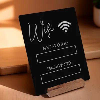 UKCOCO Wifi Sign For Wall Classic Combination Acrylic Rectangular 1Set