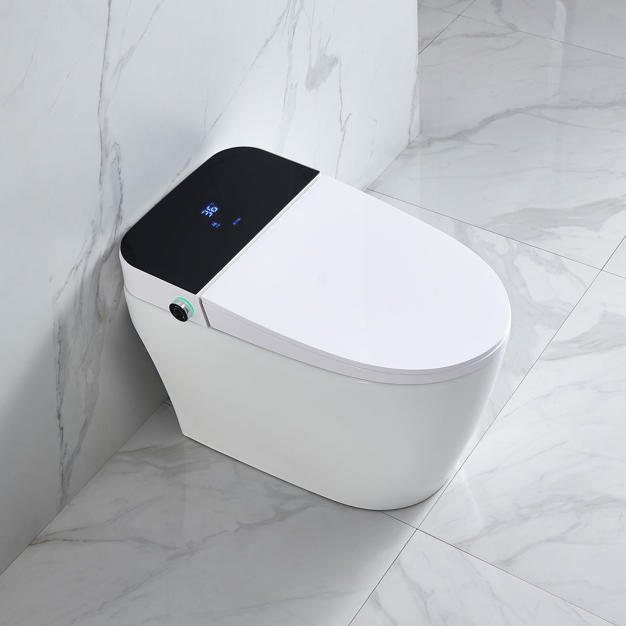 UKEEP Smart Toilet,One Piece Bidet Toilet for Bathrooms,Modern Elongated  Toilet with Warm Water, Auto Flush, Foot Sensor Operation, Heated Bidet