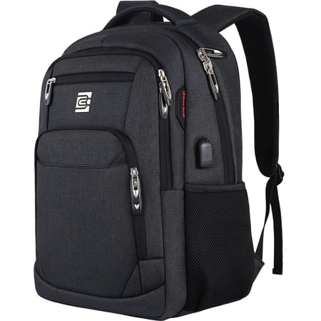 UKEIN Black Laptop Backpack Computer Business Backpack for Adult Water Resistant Anti-Theft Laptop Backpack for Men