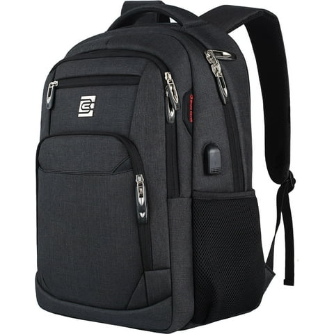 UKEIN Black Laptop Backpack Computer Business Backpack for Adult Water Resistant Anti-Theft Laptop Backpack for Men