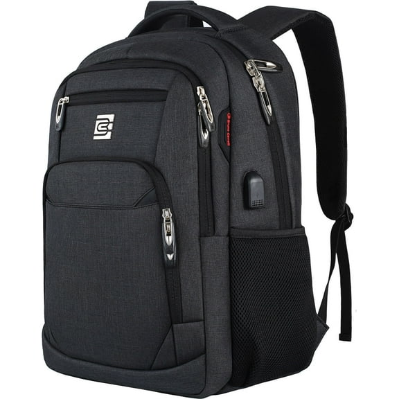 UKEIN Black Laptop Backpack Computer Business Backpack for Adult Water Resistant Anti-Theft Laptop Backpack for Men